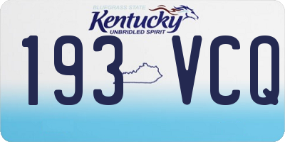 KY license plate 193VCQ