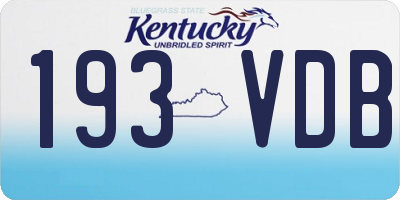 KY license plate 193VDB
