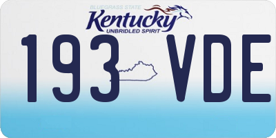 KY license plate 193VDE