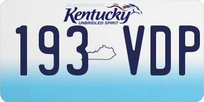 KY license plate 193VDP