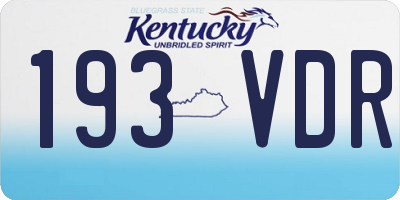 KY license plate 193VDR
