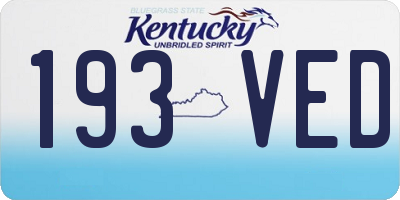 KY license plate 193VED