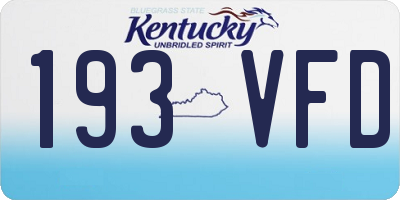 KY license plate 193VFD