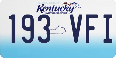 KY license plate 193VFI