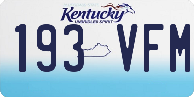 KY license plate 193VFM