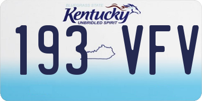 KY license plate 193VFV