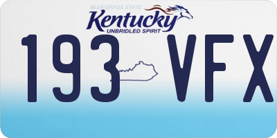 KY license plate 193VFX