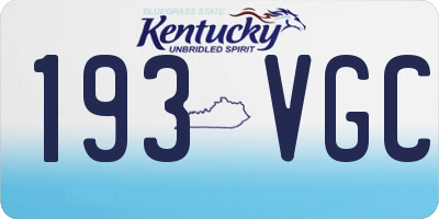KY license plate 193VGC