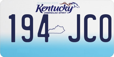 KY license plate 194JCO