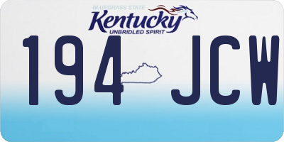 KY license plate 194JCW