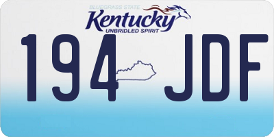 KY license plate 194JDF
