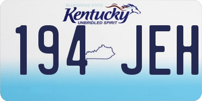 KY license plate 194JEH