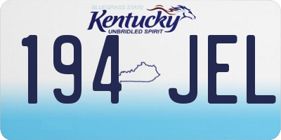 KY license plate 194JEL