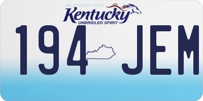 KY license plate 194JEM