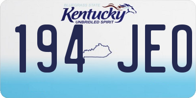 KY license plate 194JEO