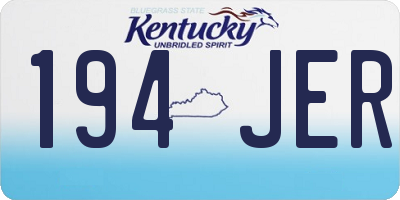KY license plate 194JER