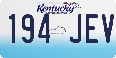 KY license plate 194JEV