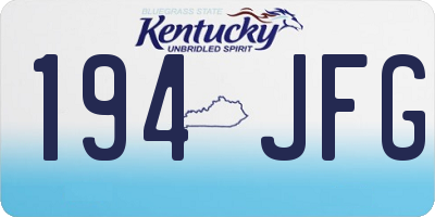KY license plate 194JFG