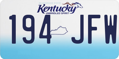 KY license plate 194JFW
