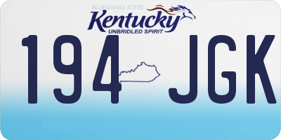 KY license plate 194JGK