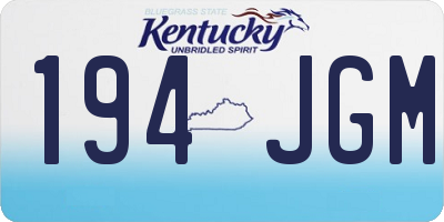 KY license plate 194JGM
