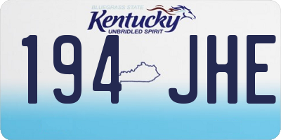 KY license plate 194JHE