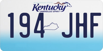 KY license plate 194JHF