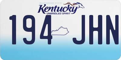 KY license plate 194JHN