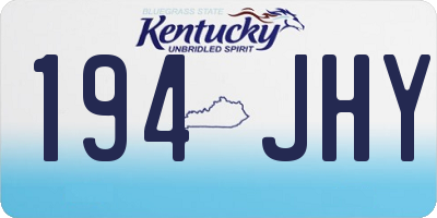 KY license plate 194JHY