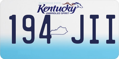 KY license plate 194JII
