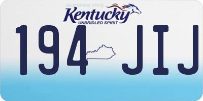 KY license plate 194JIJ