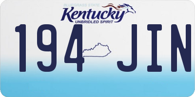 KY license plate 194JIN