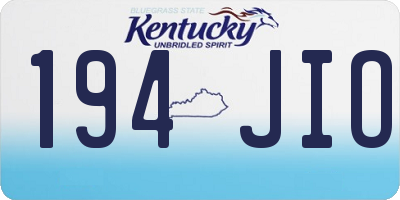 KY license plate 194JIO