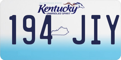 KY license plate 194JIY