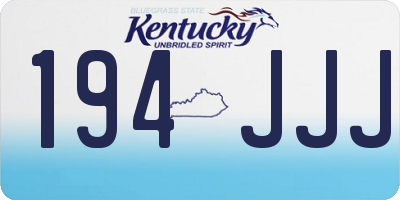 KY license plate 194JJJ