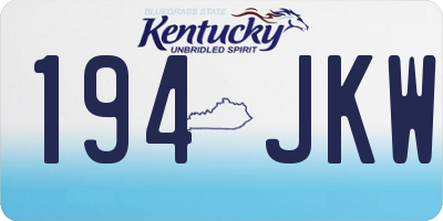 KY license plate 194JKW