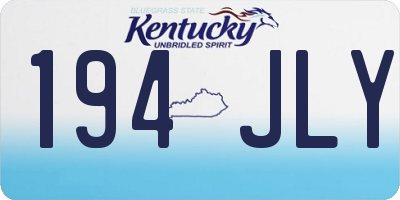 KY license plate 194JLY