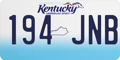 KY license plate 194JNB