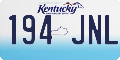 KY license plate 194JNL