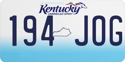 KY license plate 194JOG