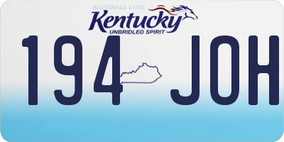 KY license plate 194JOH