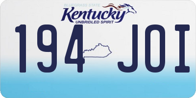 KY license plate 194JOI