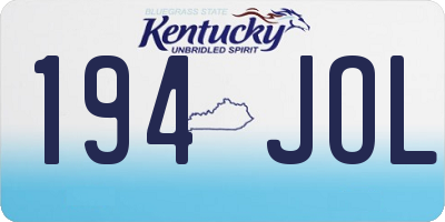 KY license plate 194JOL