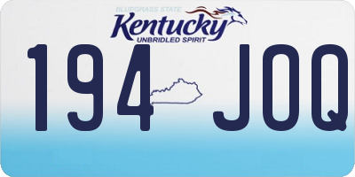 KY license plate 194JOQ