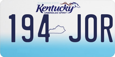 KY license plate 194JOR