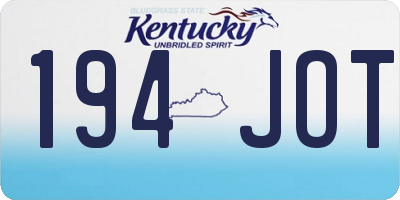 KY license plate 194JOT