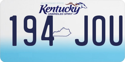 KY license plate 194JOU