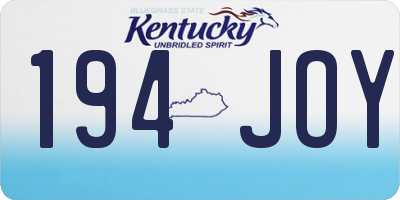 KY license plate 194JOY