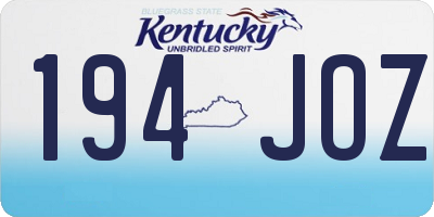 KY license plate 194JOZ