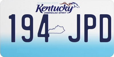 KY license plate 194JPD